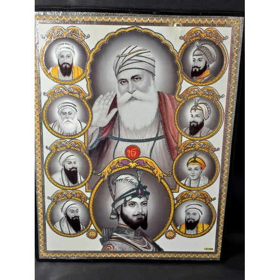 10 Sikh Guru Picture framed | Sikh God | Hindu God