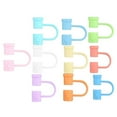 thumbnail image 1 of 10 Silicone Straw Cover Set Reusable Drinking Straw Tips Compatible With 8Mm 10 Colors Available Perfect For Traveling Picnicking Fitness Party Decoration And Prot Straw, 1 of 7