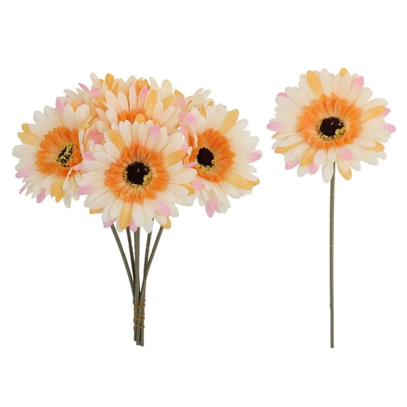 10'' Silk Artificial Gerbera Daisy Flower, Fake Gerbera Daisies Flowers for Table Kitchen Dining Living Room Home Spring Decor, DIY Wedding Centerpiece Arrangements