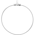 thumbnail image 1 of 10 Silver Beading Hoop Earring Finding Components With 2 Loops Plated Brass Metal (40mm), 1 of 1