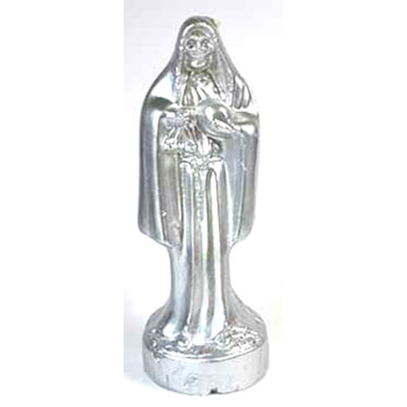 10" Silver Holy Death candle