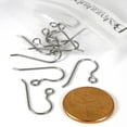 thumbnail image 1 of 10 Silver Nickel Free Raw Matte Titanium French Hook Earring Findings with Stem & Loop Ring, 1 of 1