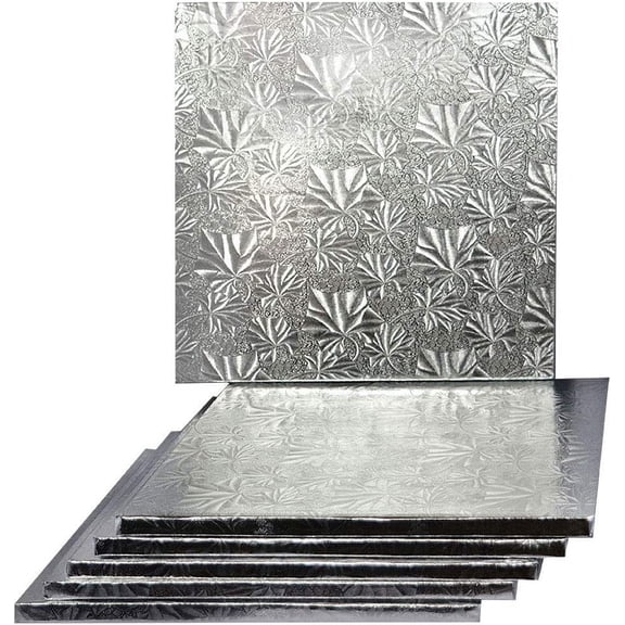 Cake S.O.S 10 Inches Silver Square Cake Drum Board, 1/2 Thick, (6-Pack)
