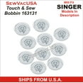 10 Singer Compatible Touch & Sew Bobbins 163131 Fits Models In