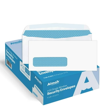 Pen+Gear #6 Privacy Tint Gummed Envelopes, White, 3.63" x 6.5", 100 Count