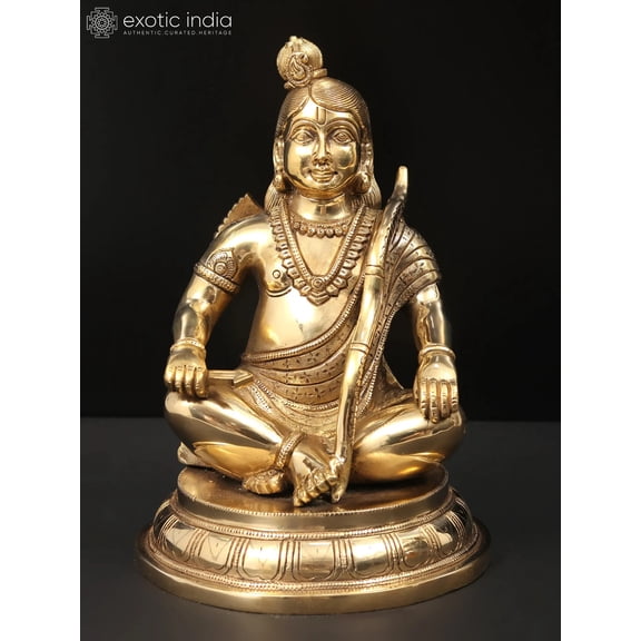 10" Sitting Prabhu Shri Rama Brass Statue