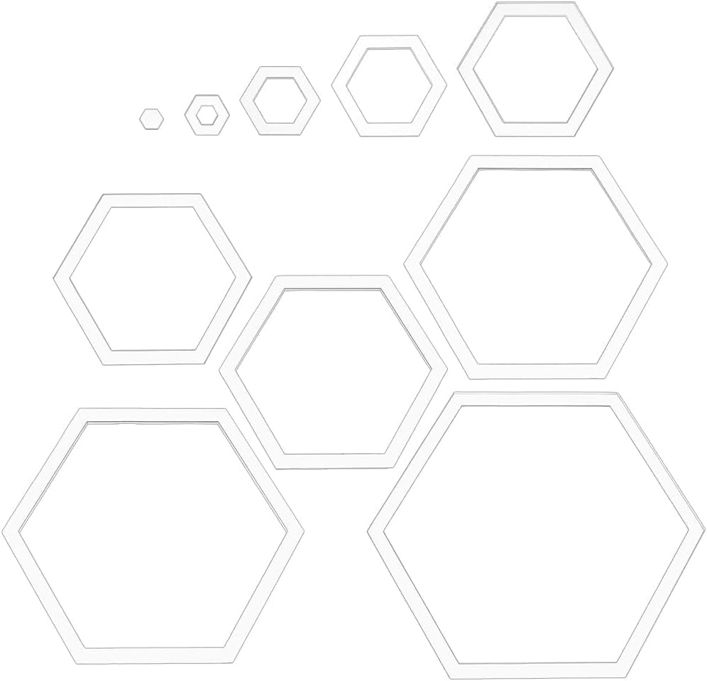 10 Sizes Hexagon Quilting Template Acrylic Intricate Sewing Machine ...