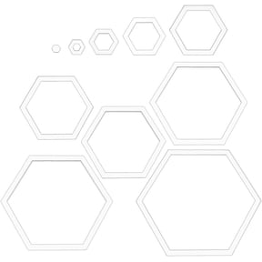 10 Sizes Hexagon Quilting Template Acrylic Intricate Sewing Machine Ruler Transparent Pressure Plate Router Template for DIY Hand Patchwork Cutting Craft