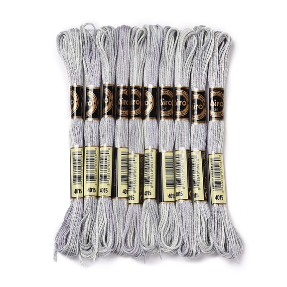 1Bag 10 Skeins 6-Ply Polyester Embroidery Floss Cross Stitch Threads Segment Dyed Gainsboro 0.5mm 8.75 Yards(8m)/skein