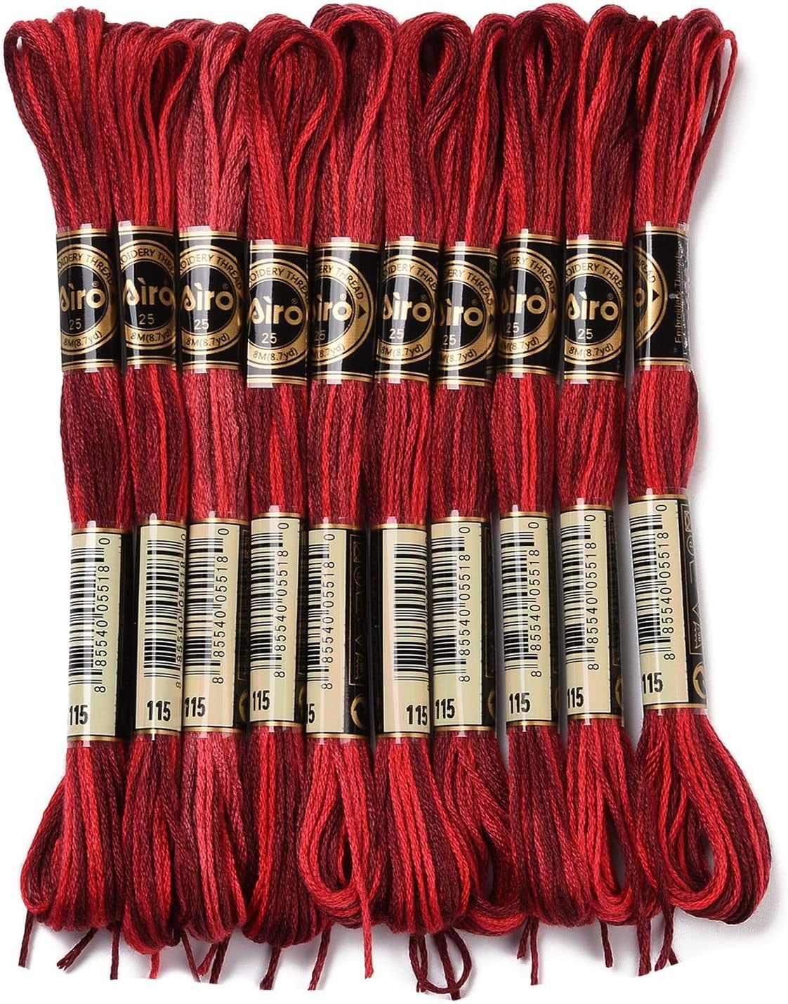 10 Skeins 80m 0.5mm 6-Ply Polyester Embroidery Floss Stitch Threads ...
