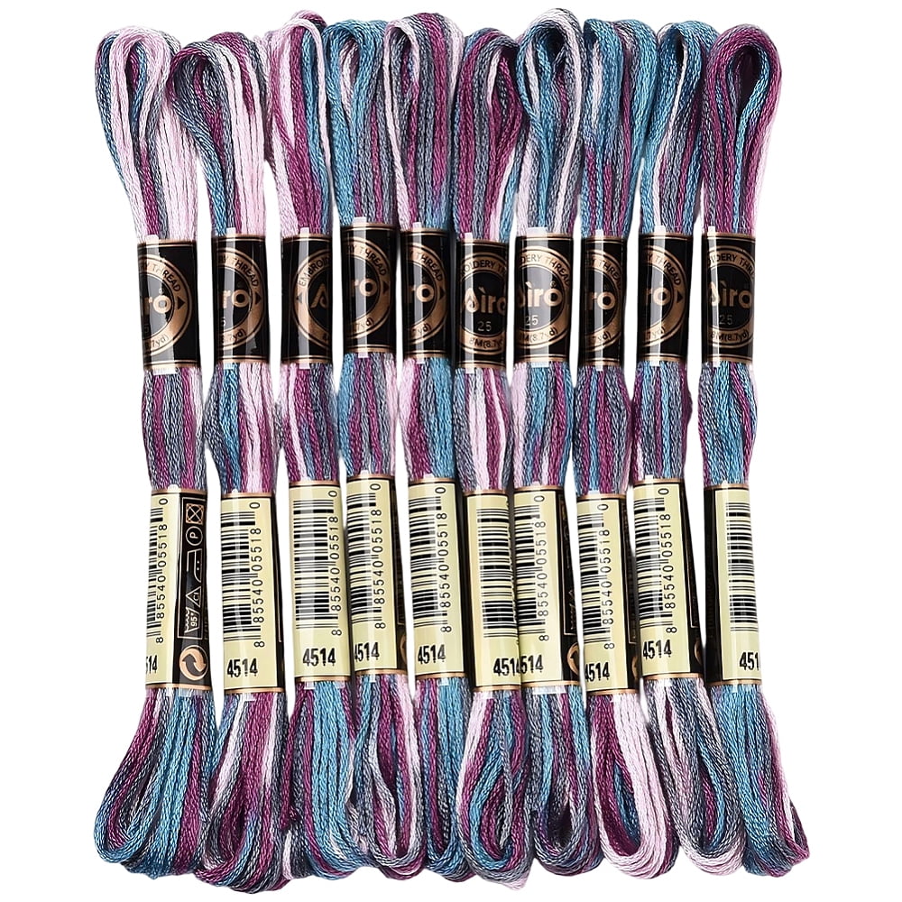 10 Skeins 87.5 Yards 6 Strands Gradient Stitch Thread Variegated ...