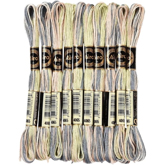 10 Skeins 87.5 Yards 6 Strands Hand Variegated Embroidery Floss ...