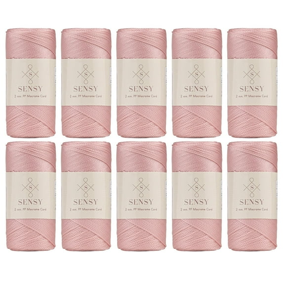 10 Skeins of Sensy Premium 2mm 251 Yards Polyester Rope 100% Polypropylene Cord Macrame Cord 2mm Crochet Bag Cord Macrame Rope Crochet Thread Gift for Knitter (Pink)