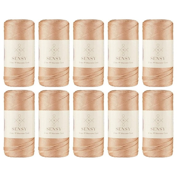 10 Skeins of Sensy Premium 2mm 251 Yards Polyester Rope 100% Polypropylene Cord Macrame Cord 2mm Crochet Bag Cord Macrame Rope Crochet Thread Gift for Knitter (Nude)