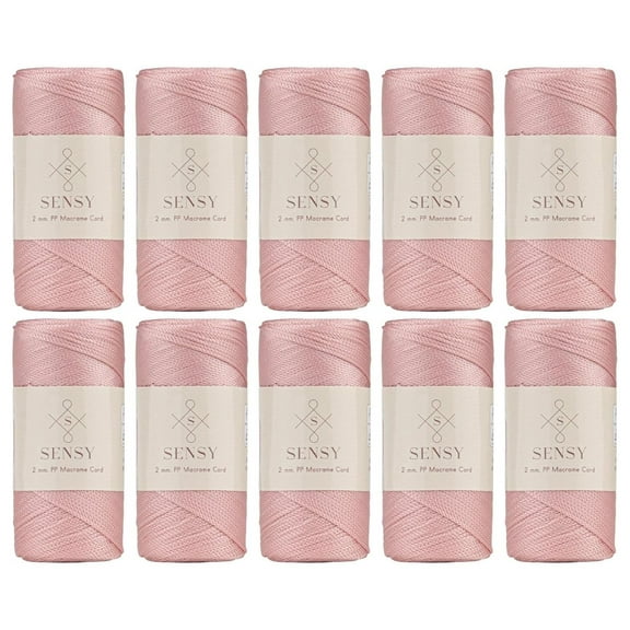 10 Skeins of Sensy Premium 2mm 251 Yards Polyester Rope 100% Polypropylene Cord Macrame Cord 2mm Crochet Bag Cord Macrame Rope Crochet Thread Gift for Knitter (Pink)