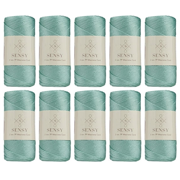 10 Skeins of Sensy Premium 2mm 251 Yards Polyester Rope 100% Polypropylene Cord Macrame Cord 2mm Crochet Bag Cord Macrame Rope Crochet Thread Gift for Knitter (Mint)
