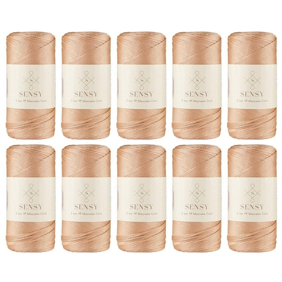10 Skeins of Sensy Premium 2mm 251 Yards Polyester Rope 100% Polypropylene Cord Macrame Cord 2mm Crochet Bag Cord Macrame Rope Crochet Thread Gift for Knitter (Nude)