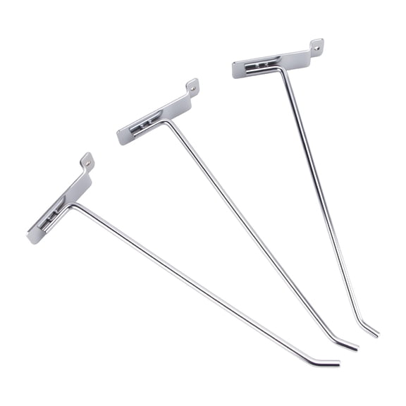 SSWBasics 10 in Chrome Slatwall Hooks - pack of 50