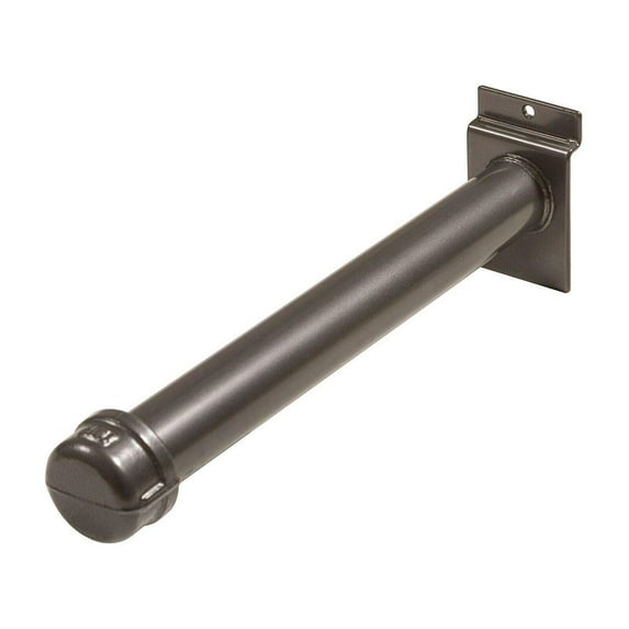 10" Slatwall Pipe Straight Faceout Hook, Heavy Duty Vintage Pipe Line Rack, Gunmetal Grey, 1 Unit