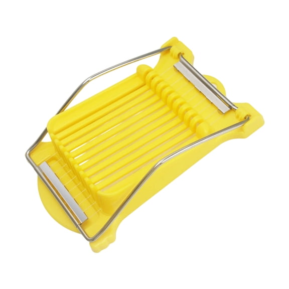 10-Slice Stainless Steel Luncheon Meat Slicer 7.8" Multi-Functional Egg Banana Cheese Cutter Heavy Duty Frame Kitchen Food Slicing Tool Yellow