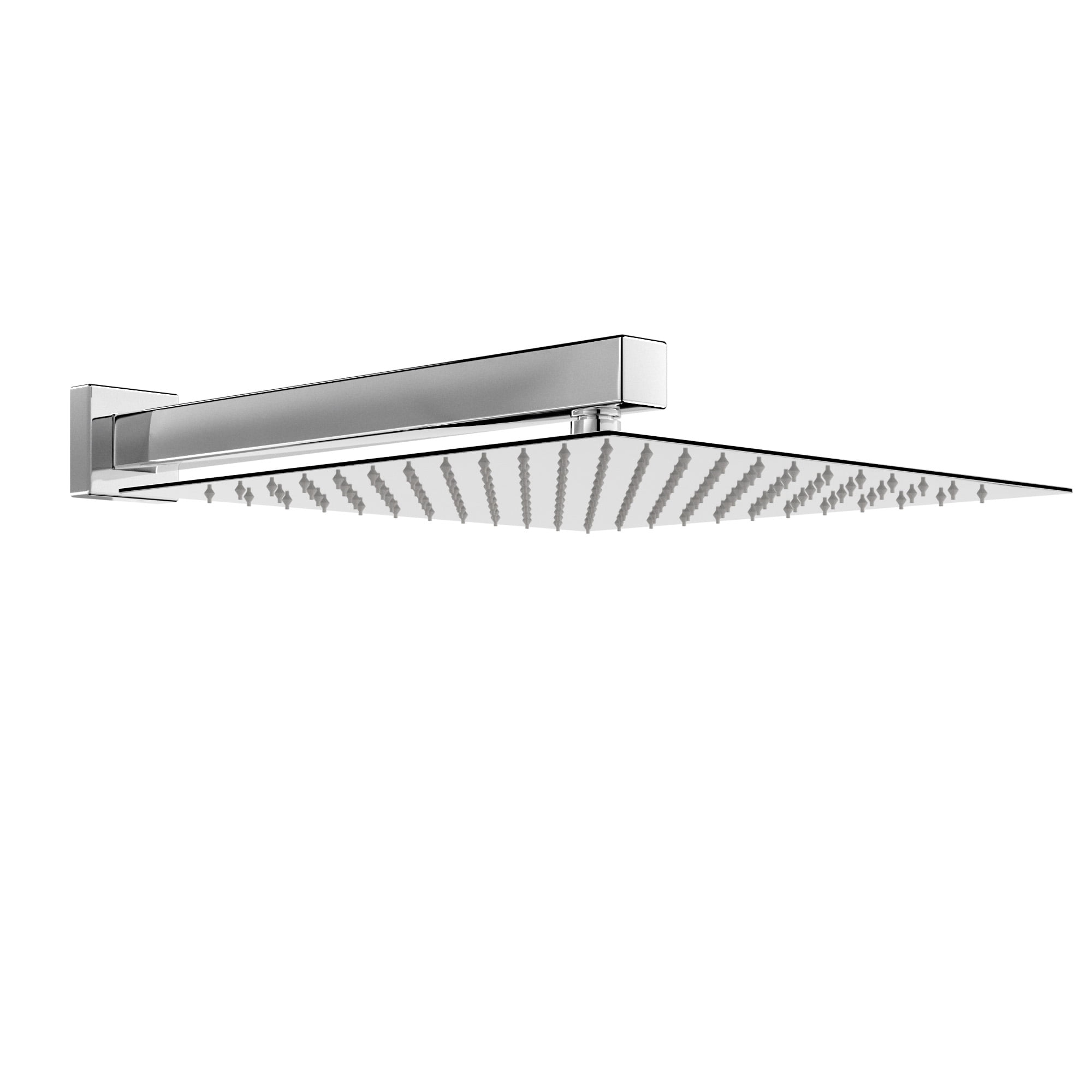 10" Sliver Rain Shower Head Stainless Steel with Fixed Shower Arm Adjustable Shower Head