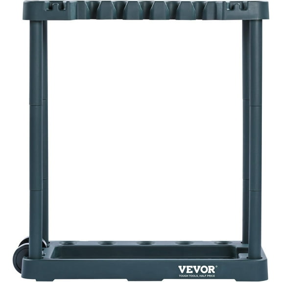 10-Slot Garden Tool Organizer Stand, Heavy Duty Yard Tool Rack for Broom/Shovel/Rake, Garage & Shed Storage, Durable PP Tool Holder for Outdoor Organization (Green)