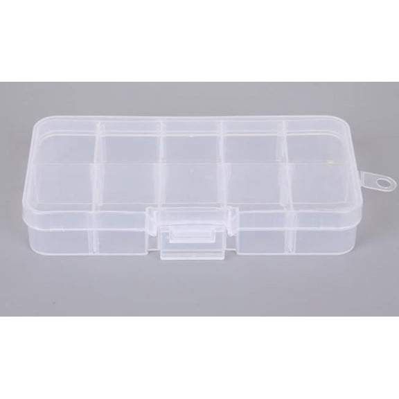 10 Slots Plastic Storage Box Adjustable Compartment Container For Beads Crafts Rectangle Case