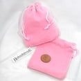 thumbnail image 1 of 10 Small 3 1/2" Soft Velvet Pastel Pink Fuzzy Cloth Jewelry Drawstring Cinch Closure Gift Bag Pouches, 1 of 2