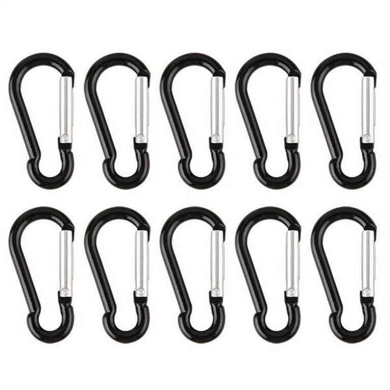 Aluminum Mini Black Carabiners (10 pcs), Key Ring, Lightweight