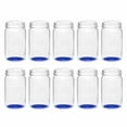 thumbnail image 1 of 10 Small Color Mason Jars Set, 8 oz. - Durable Glass, Mini, Colored Bottom - Blue, 1 of 5