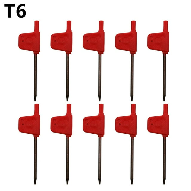 10× Small Torx Screwdriver T Wrench Red Flag Type Spanner Key Screwdriver T5-T20,T6