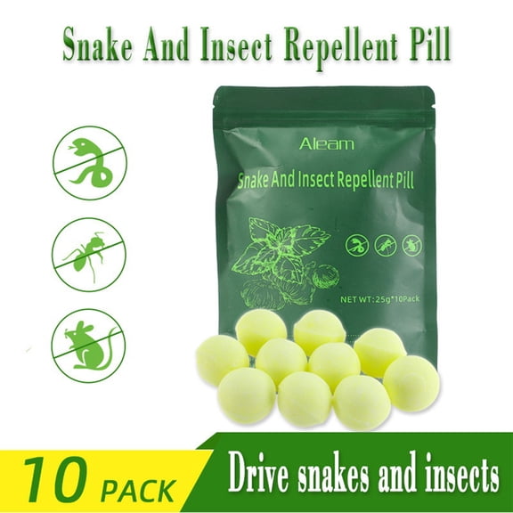 10 Snake Away Repellent Pills, for repelling Snakes Rats and Other Pests, for Yard Lawn Garden Camping Fishing, Pest Insect Control-Lasting Protection (Mint)