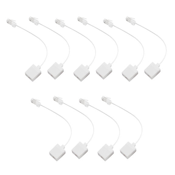 10 Socket 8P4C / RJ45 Male RJ11 6P4C to Female M / F Adapter Telephone Ethernet,10 x Adapter telephone Ethernet,White