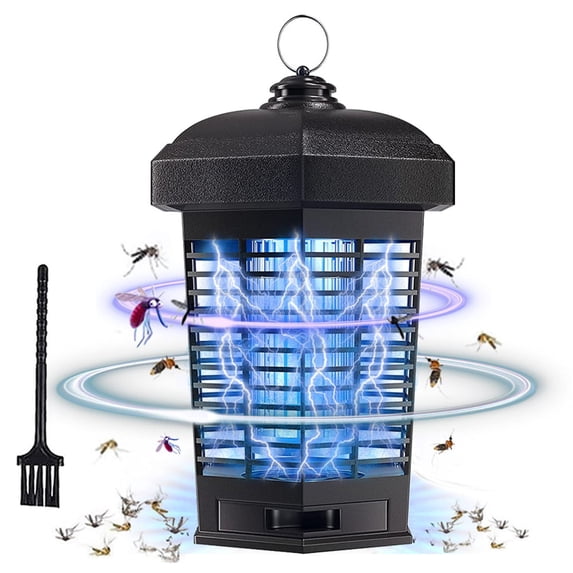 10"Solar Bug Zapper Outdoor Waterproof - 4200V High Power Electric Mosquito Killer for Farm,Garden, Patio, Backyard, Insect Zapper for Home Use