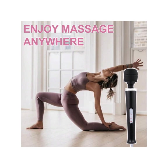 10 Speeds USB Wired Powerful Handheld Wand Massager with Strong Vibration, Personal Therapy Massager