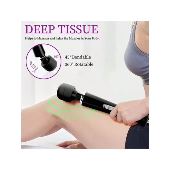 10 Speeds Wired Powerful Handheld Wand Massager with Strong Vibration, Personal Therapy Massager for Sports Recovery, Muscle Aches, Body Pain