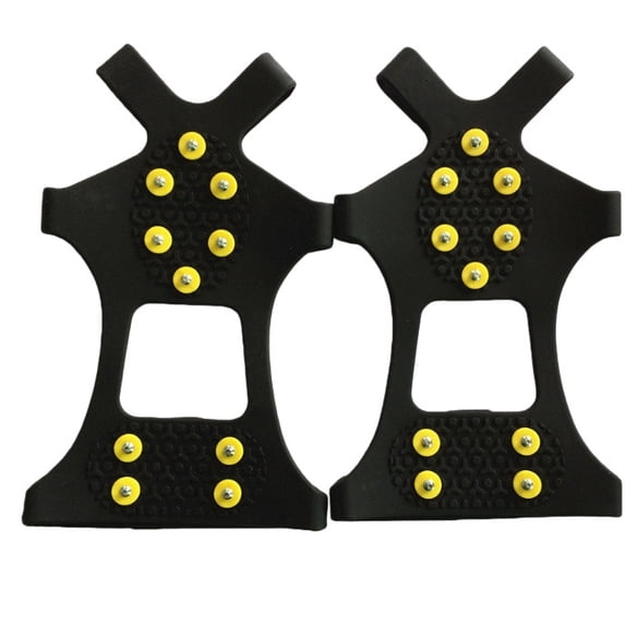 10-Spike Flexible Ice Cleats for Women Men Shoes Boots Universal Non Slip Footwear for Hiking Walking