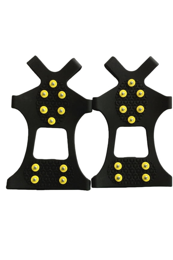 10-Spike Flexible Ice Cleats for Women Men Shoes Boots Universal Non Slip Footwear for Hiking Walking