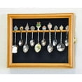 thumbnail image 1 of 10 Spoon Display Case Cabinet Wall Mount Rack Holder w/98% UV Protection Lockable, Oak, 1 of 3