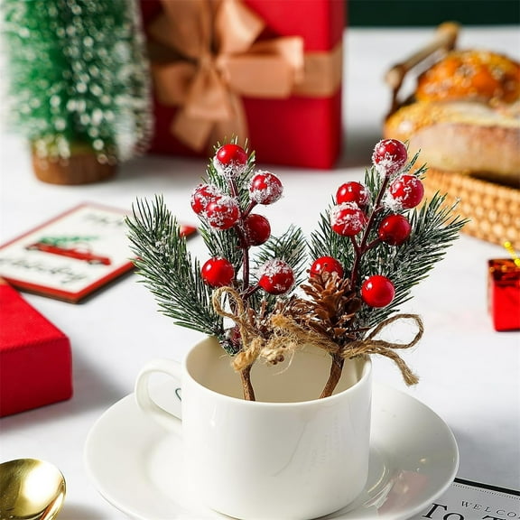 10 Sprigs Of Red Holly Berries Perfect for Winter Holiday Decorating. Perfect for Christmas Trees and Wreaths