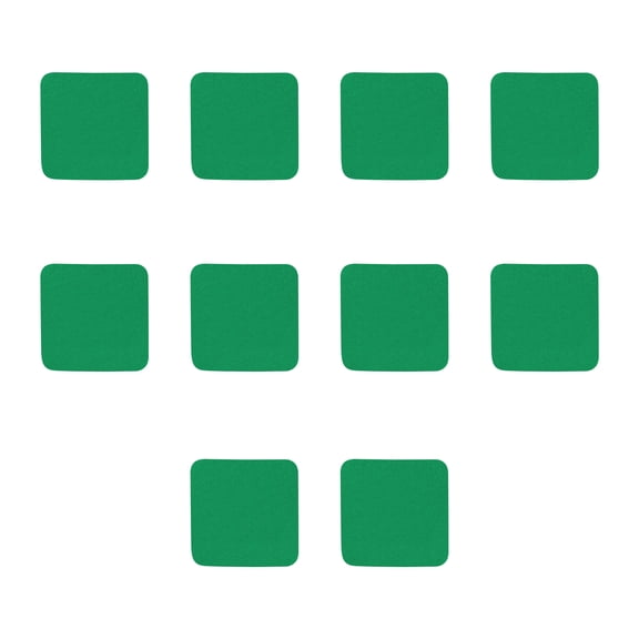10 Squared Foam Coasters Pack, 4 inch - PU Foam, Foldable - Kelly Green