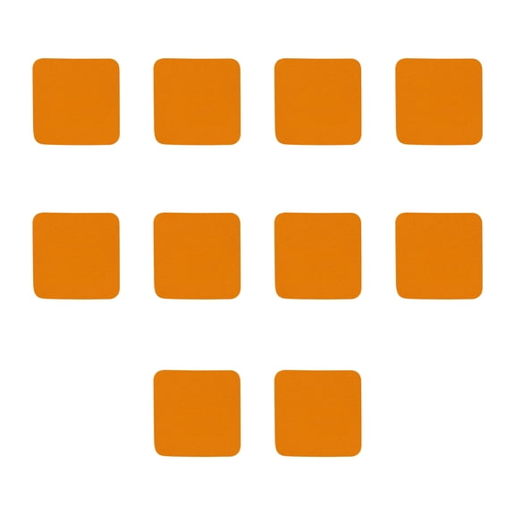 10 Squared Foam Coasters Pack, 4 inch - PU Foam, Foldable - Neon Orange