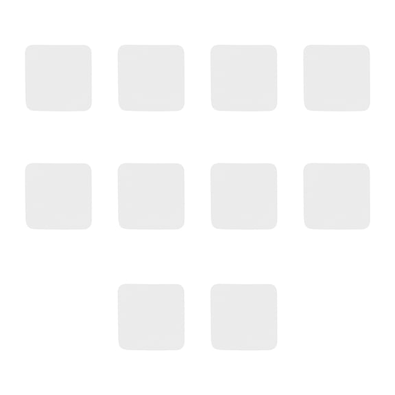 10 Squared Foam Coasters Pack, 4 inch - PU Foam, Foldable - White