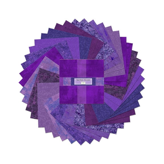 10" Squares Amethyst Royale 42pcs
