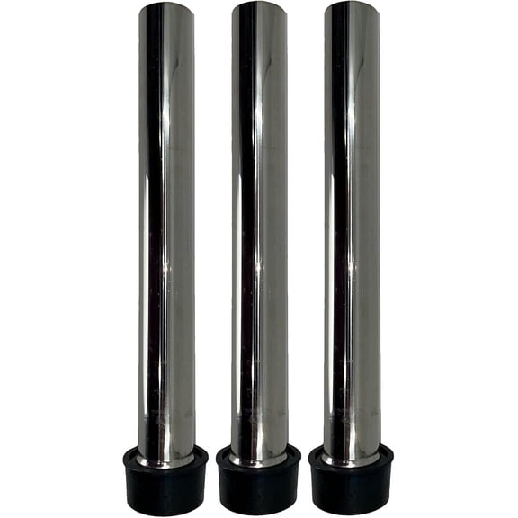 10" Stainless Steel Bar Sink Overflow Pipe 3-Pack | 1 1/2" Drain Diameter | by Dasher's Spice & Beans