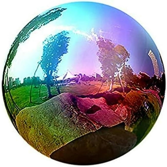 10" Stainless Steel Gazing Balls：Big Shiny Mirror Ornament, Decorative Orbs for Yard, Pool, Lawn and Pond,Christmas Floating Ornaments, Lawn Decorations, Unbreakable Polishing Ball (Chroma, 8in)