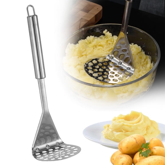 10" Stainless Steel Potato Masher,Stainless Steel Potato Masher,Great for Making Mashed Potato, Guacamole, Egg Salad and Banana Bread
