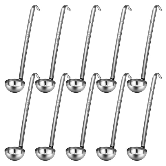 10 Stainless Steel Soup Ladle Set Small Sturdy Long Handle Portion ...