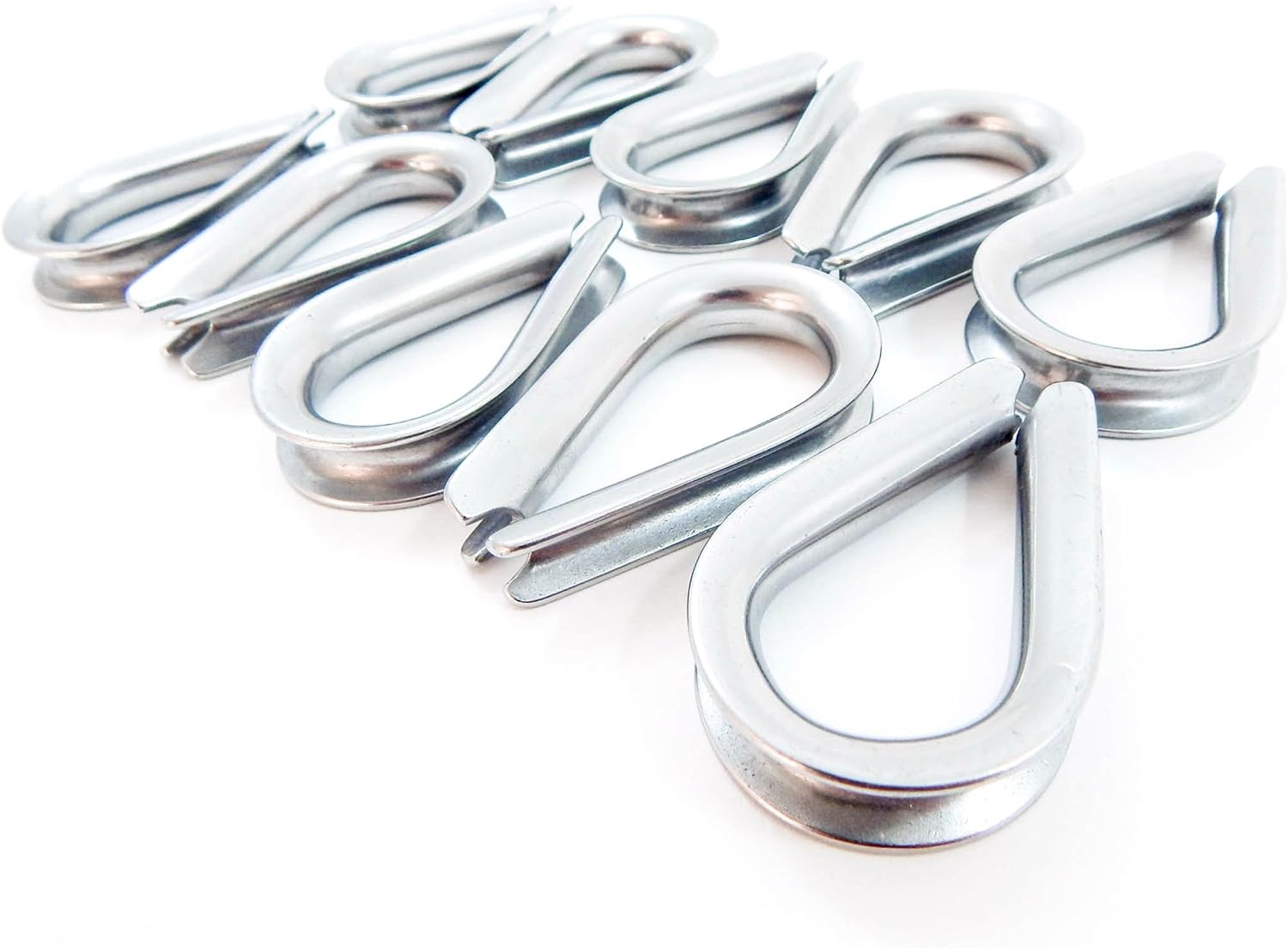 10 Stainless Steel Wire Rope Cable Thimbles 1/4 Inches 6Mm Premium