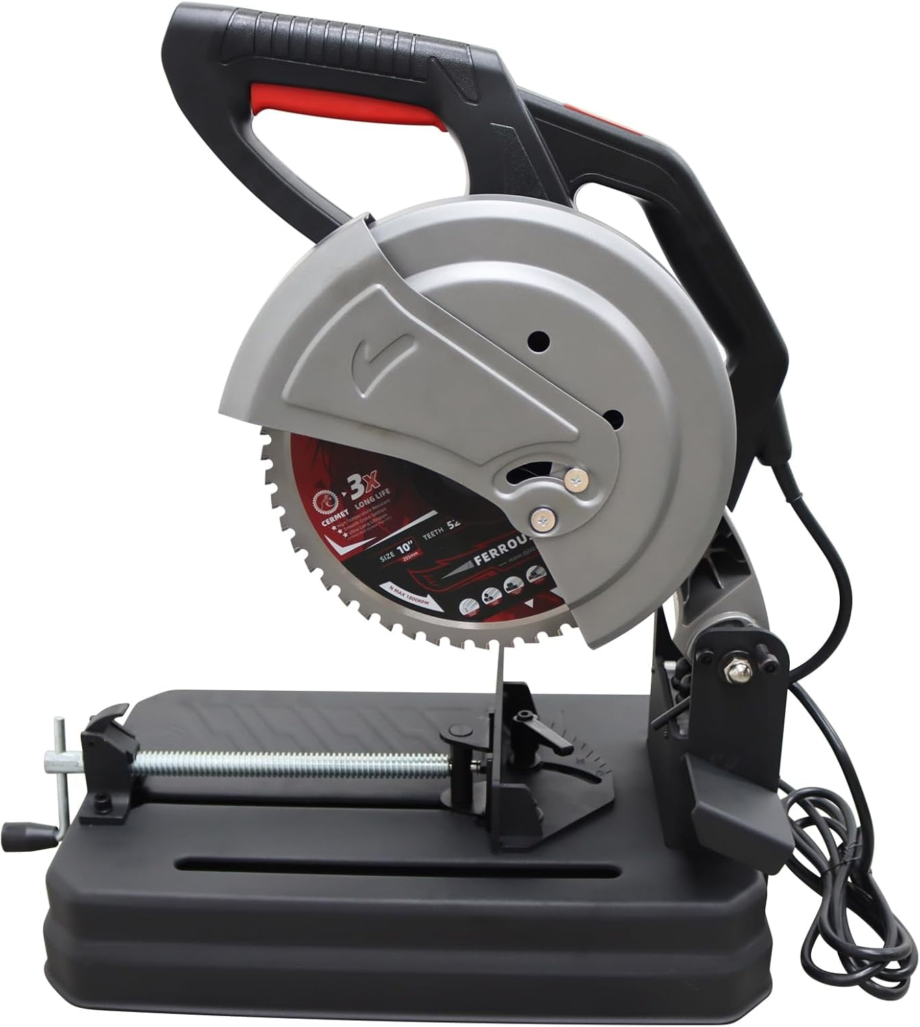 10" Steel Rebar Round Steel Metal Cold Cut Saw 0-45˚ Adjustable Miter Range Metal Cutting Saw 220V